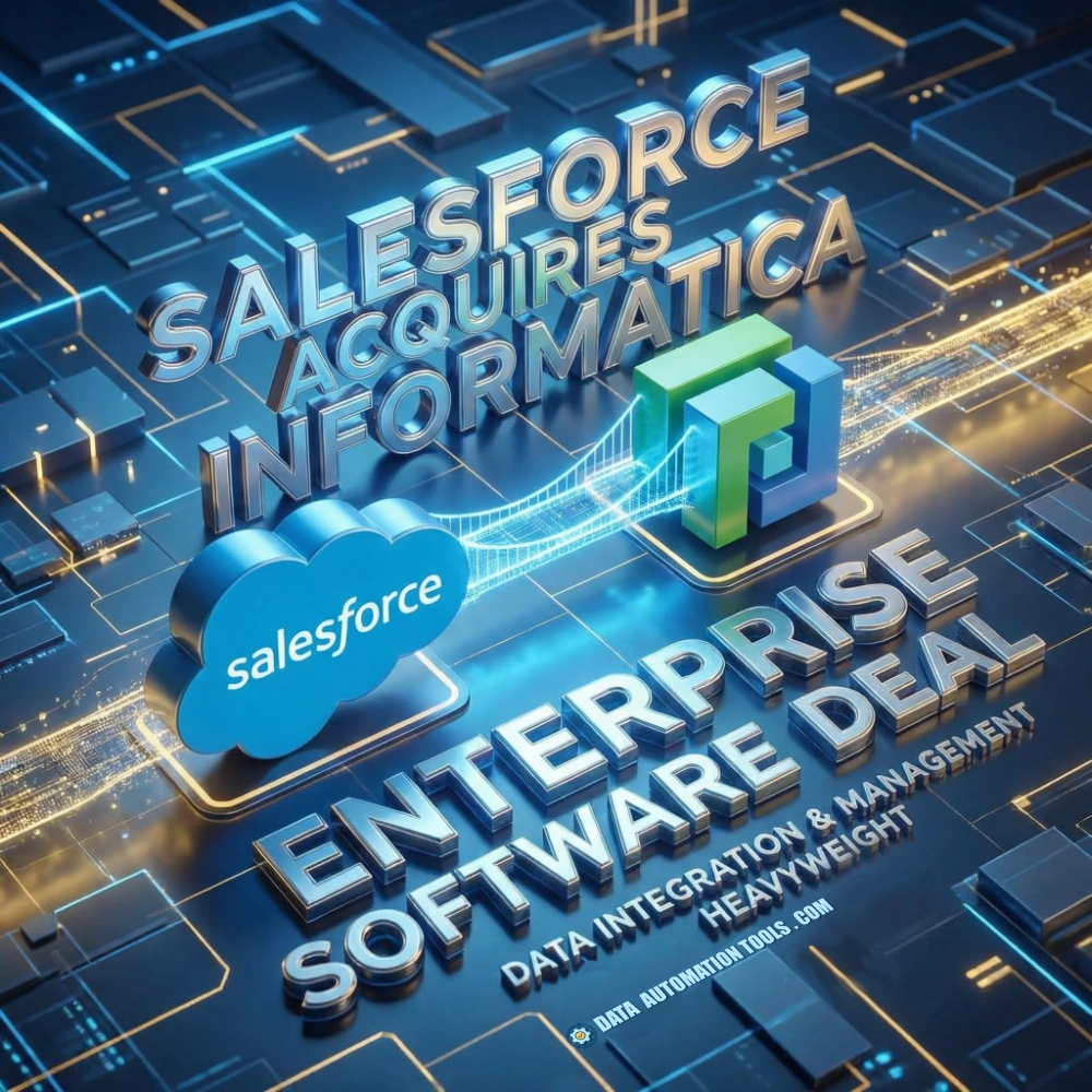 an image illustrating salesforce acquiring informatica as represented by components on a chip board