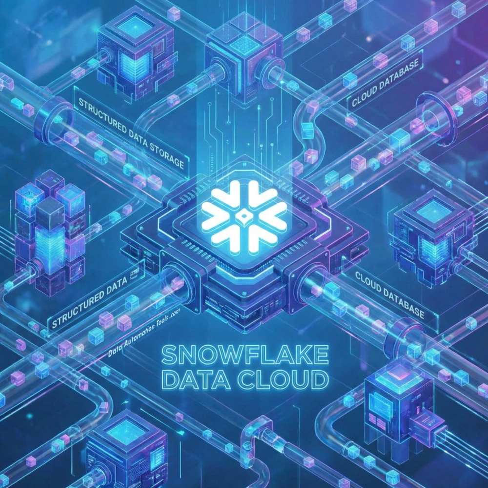 an image illustrating snowflake data warehouse as a central repository for organization data