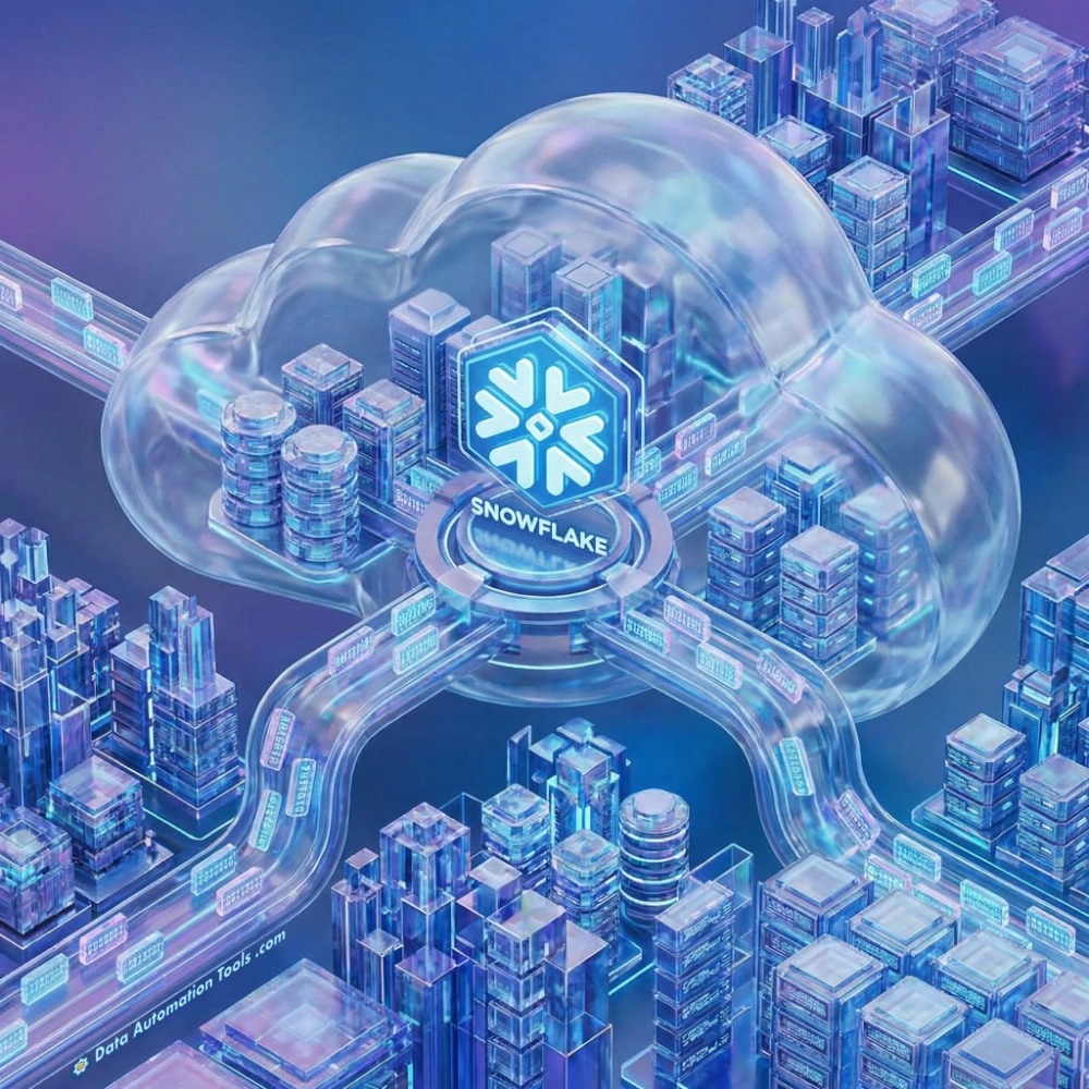 an illustration of snowflake as a data warehouse where analytics takes place.