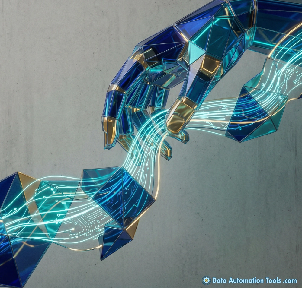 an image depicting ai automation as a human-machine collaboration